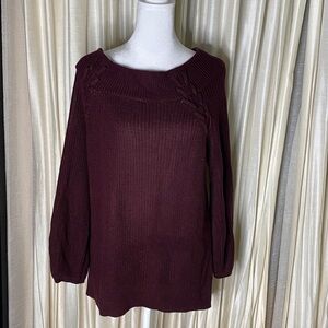 🍁Bateau Collar Burgundy Pullover sweater
